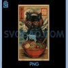 Cute Kawaii Gamer PNG, Funny Ramen Retro Japanese Cat Gaming PNG