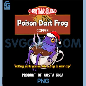 Frog In Cup Costa Rica Christmas PNG, Coffee Blend Poison Dart PNG