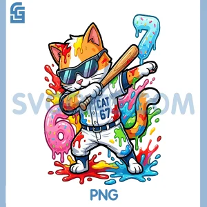 67 Baseball Dabbing PNG, Cat 6 7 Dripping PNG, Ice Cream Meme PNG