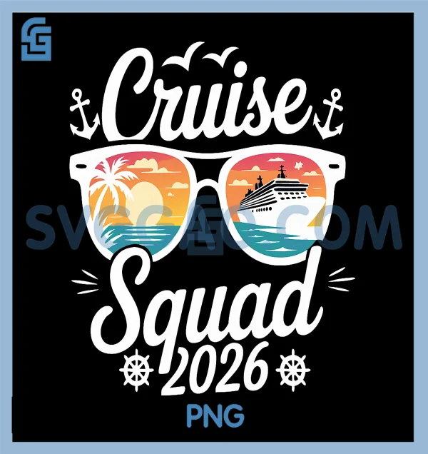 Funny Cruise Squad 2026 PNG, Summer Vacation Matching Family PNG – SVGGAO