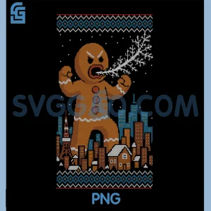 Giant Gingerbread Man PNG, Ugly Christmas PNG