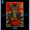 Ramen Cat Japanese Vintage PNG, Retro Noodle Lover PNG 1 Ramen Cat Japanese Vintage PNG, Retro Noodle Lover PNG
