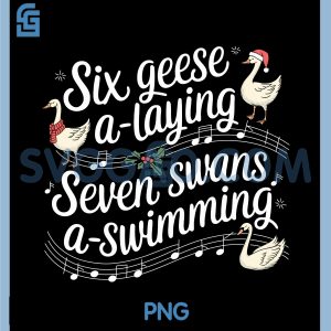 6 Geese Laying 7 Swans Swimming PNG, Funny Silly Goose PNG