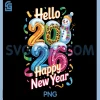 Happy New Year 2026 Snowman PNG, Colorful Celebration PNG