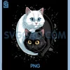 Harmonious Cats PNG, Cat Yin Yang PNG