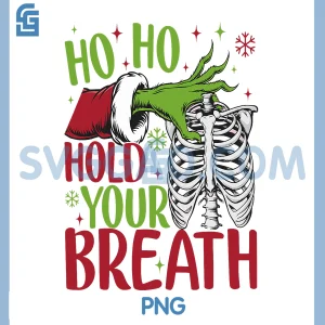 Ho Ho Hold Your Breath PNG, Spooky Christmas Radiology Skeleton PNG