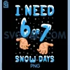 Need 6 Or 7 Snow Days PNG, Funny 67 Meme Teacher Winter School PNG