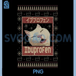 Ibuprofen Cat PNG, Meme Funny Cat Christmas PNG
