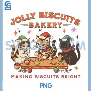 Jolly Biscuits Bakery PNG, Vintage Family Christmas Baking Crew PNG