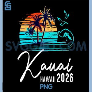 Kauai Hawaii 2026 PNG, Vacation Beach Matching Family Group PNG