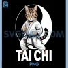 Kawaii Cat Demonstrating Tai Chi PNG, Martial Arts Yin & Yang PNG