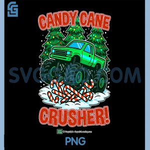 Candy Cane Crusher PNG, Monster Truck For Toddlers PNG