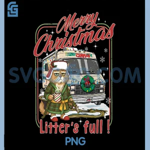Litters Full Merry Christmas PNG, Funny Cat Lovers Holidays Xmas PNG