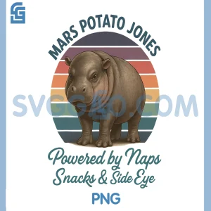Mars Potato Jones Powered by Naps Snacks Side Eye PNG, Retro Funny PNG