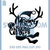 Reindeer Antler Christmas SVG, Retro Merry Holiday Script SVG