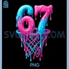 67 Basketball Drip PNG, Six Seven Funny PNG