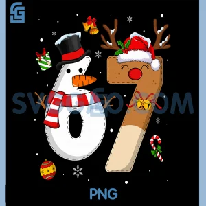 67 Six Seven Funny Christmas PNG, 6 7 Meme PNG