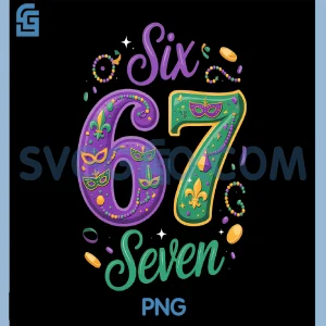 67 Six Seven Mardi Gras PNG, Mask Beads Fleur De Lis Carnival PNG
