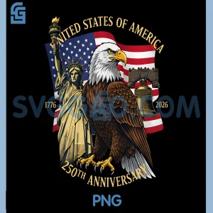 250th Birthday Eagle Liberty Bell PNG, 250 Years 1776-2026 PNG