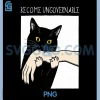Become Ungovernable PNG, Black Cat Biting Hand Funny Meme PNG