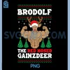 Brodolf The Red Nosed Gainzdeer PNG, Christmas Buff Reindeer Gym PNG