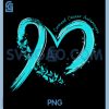 Cervical Cancer Awareness Heart PNG, Ribbon Teal Family Support PNG