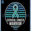 Cervical Cancer Warrior PNG, Teal White Ribbon Awareness Support PNG
