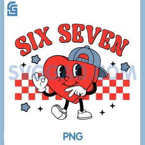 Cool Hearts 67 Valentines Day PNG, Checkered Six Seven PNG