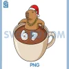 Chill Capybara 6 7 PNG, Christmas Hot Cocoa 67 PNG, Marshmallow Six Seven PNG