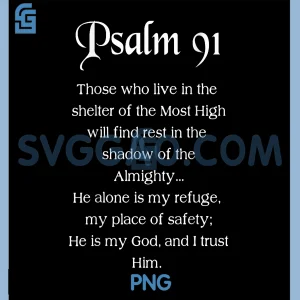 Psalm 91 PNG, Christian Bible Verse PNG
