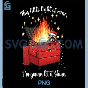 Raccoon Dumpster Fire PNG, Christmas Lights PNG, Funny Raccoon Holiday PNG