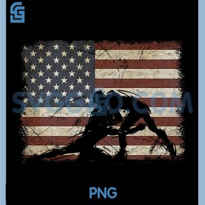 Retro American Wrestling PNG, US Flag Wrestling Wrestler PNG