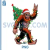 Santa Bigfoot Christmas PNG, Tree Xmas PNG, Lights Sasquatch PNG