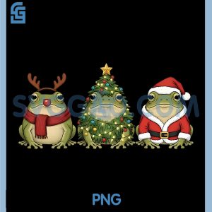 Santa Green Frog PNG, Christmas Tree PNG, Frog Lover Animal PNG