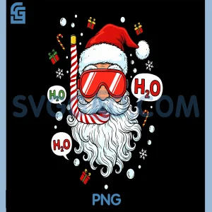 Santa Scuba Diving Equipment PNG, Funny Scuba Diver Christmas PNG