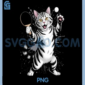 Table Tennis & Ping Pong PNG, Funny Cat PNG