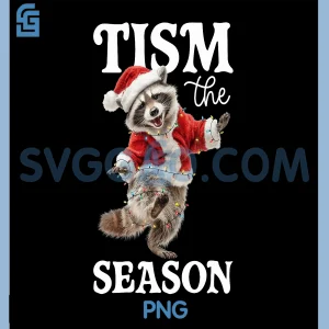 Tism The Season Funny PNG, Raccoon Christmas Autism Awareness PNG