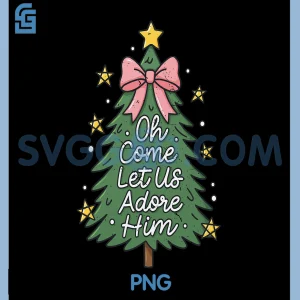 Toddler Oh Come Let Us Adore Him PNG, Christian Christmas PNG