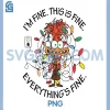 Im Fine Everything is Fine PNG, Mental Health Christmas PNG