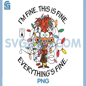 Im Fine Everything is Fine PNG, Mental Health Christmas PNG