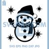 Smiling Snowman In Scarf SVG, Festive Snowman With Stars SVG
