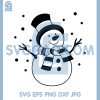 Cute Snowman With Scarf SVG, Happy Winter Snowfall Scene SVG