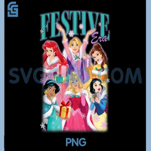 Disney Princess Christmas PNG, Festive Era Holiday Attire PNG