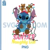 Disney Stitch Christmas Santas PNG, Naughty List Funny Holiday PNG