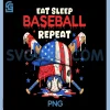 Eat Sleep Baseball Repeat PNG, Funny Ice Cream Drip Crossed Bats PNG