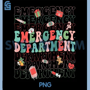 Emergency Department PNG, ER Nurse Christmas 2 Sided PNG