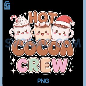Cocoa and Marshmallow Crew PNG, Funny Christmas Hot PNG