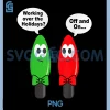 Working Off On Pun PNG, Funny Christmas Lights Joke Light Bulb PNG