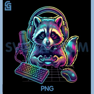 Funny Raccoon Gamer PNG, Video Game Gaming Lover PNG