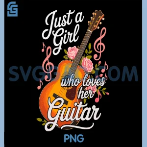 Guitar Girl Cute PNG, Guitarist Player PNG, Flower Guitar PNG